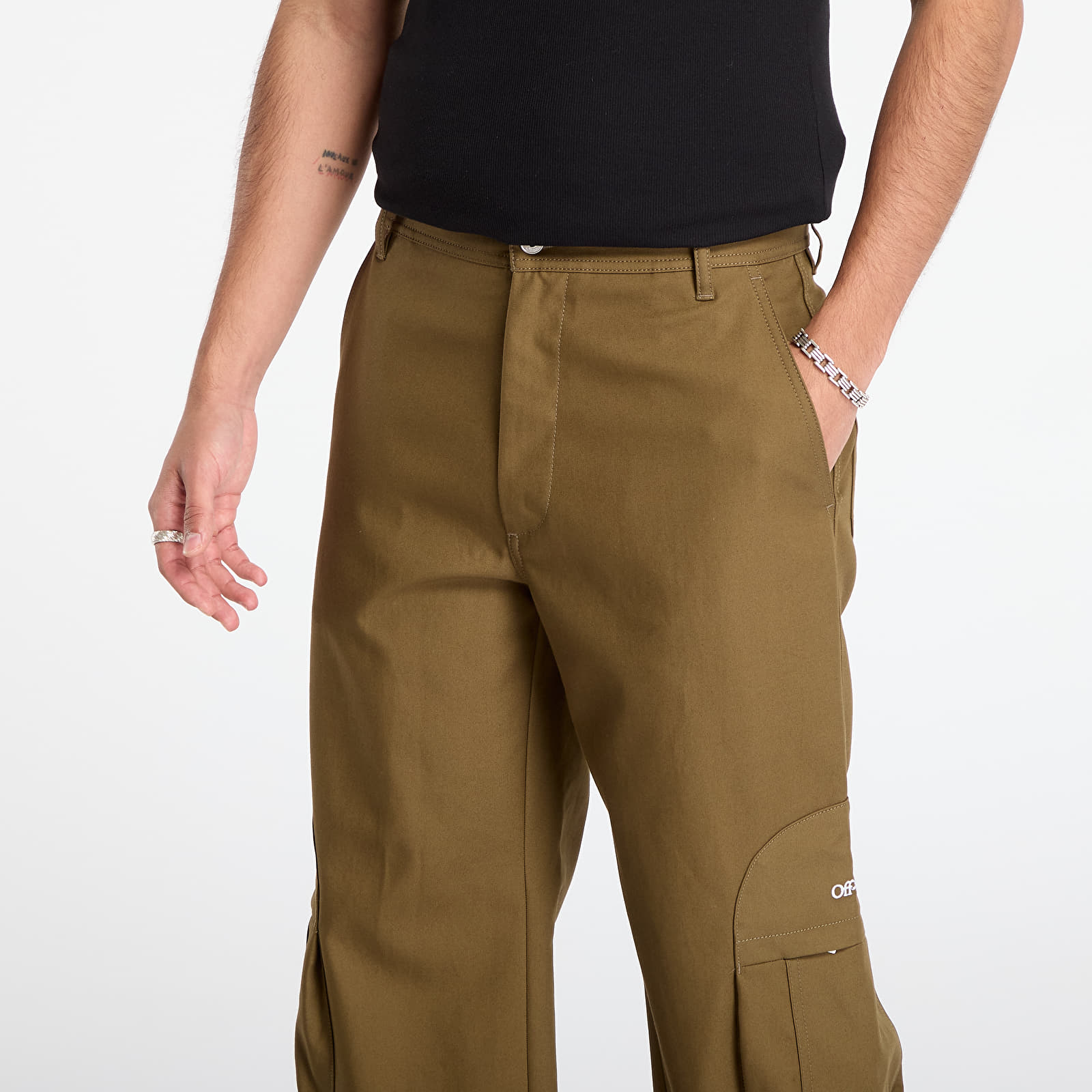 Bukser Off-White Bookish Cot Round Pocket Cargo Pants Beech/ White