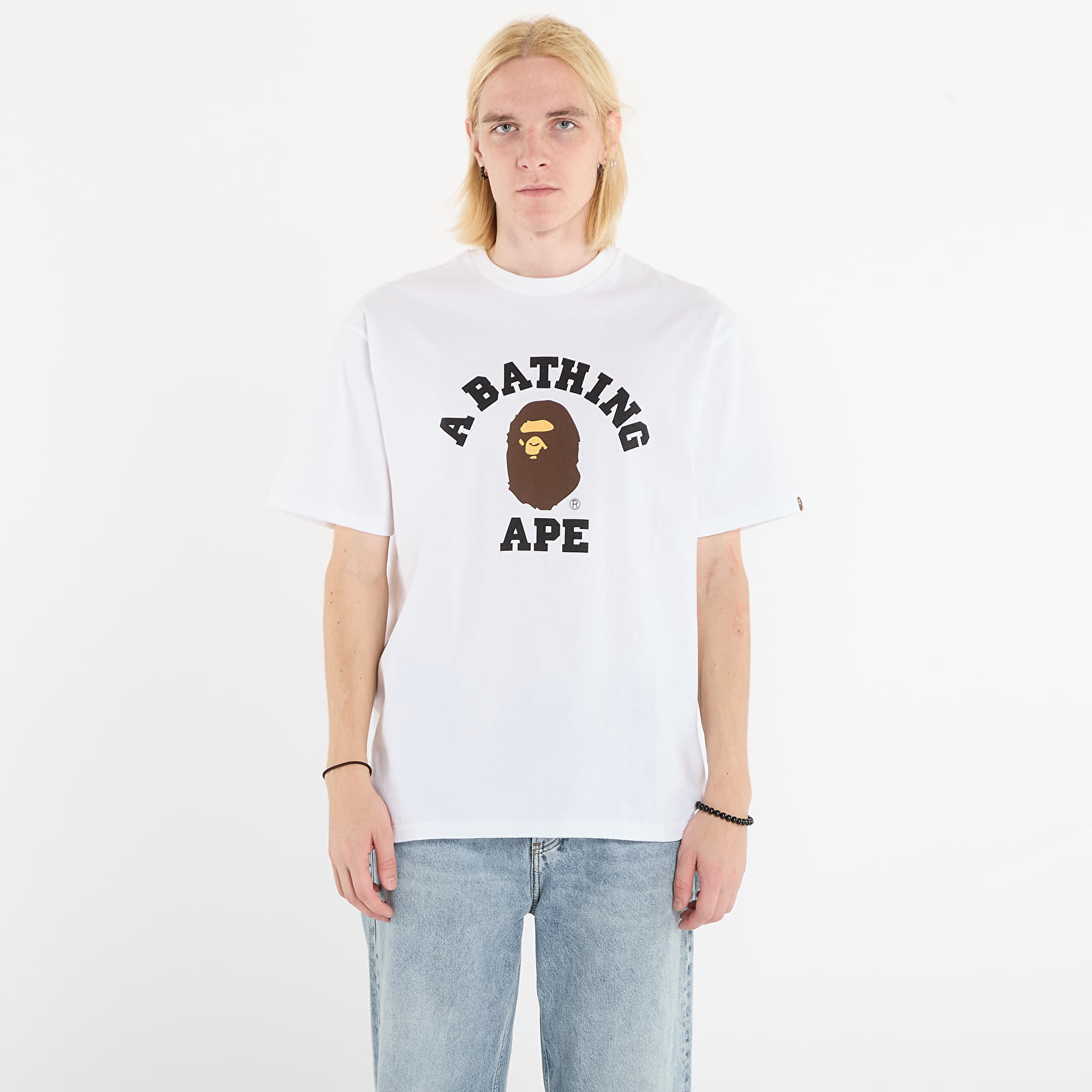 T-shirty męskie A BATHING APE College Tee UNISEX White