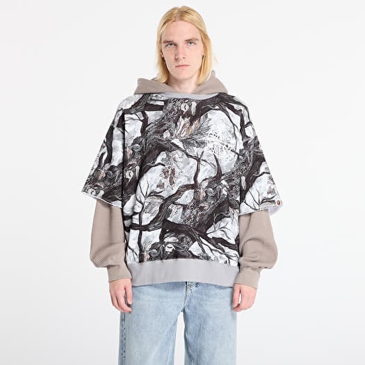 A BATHING APE Tree Edge Camo Layered Pullover Hoodie UNISEX White