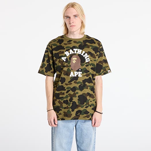 A BATHING APE 1St Camo College Tee UNISEX Green