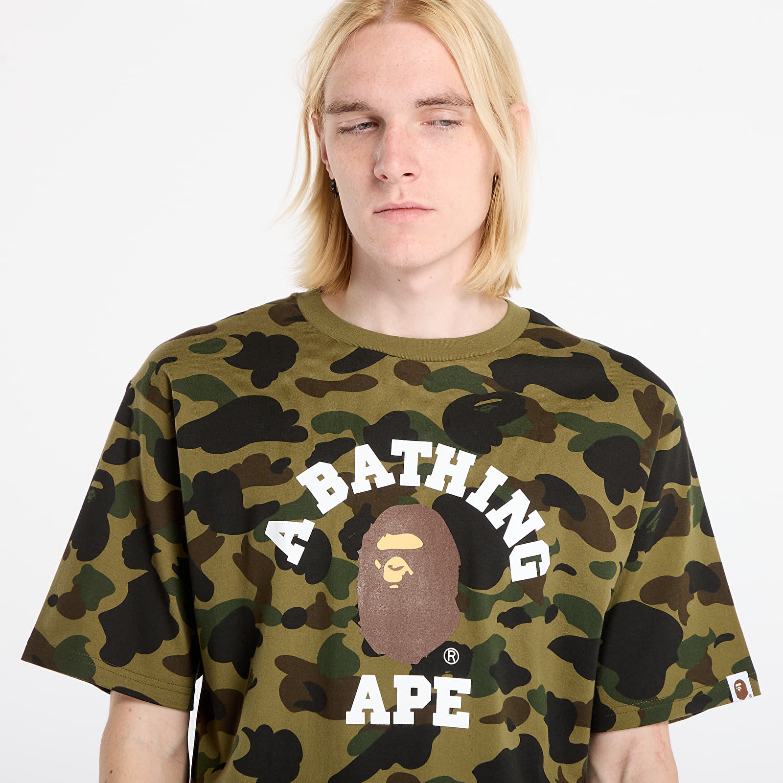 T-shirty męskie A BATHING APE 1St Camo College Tee UNISEX Green