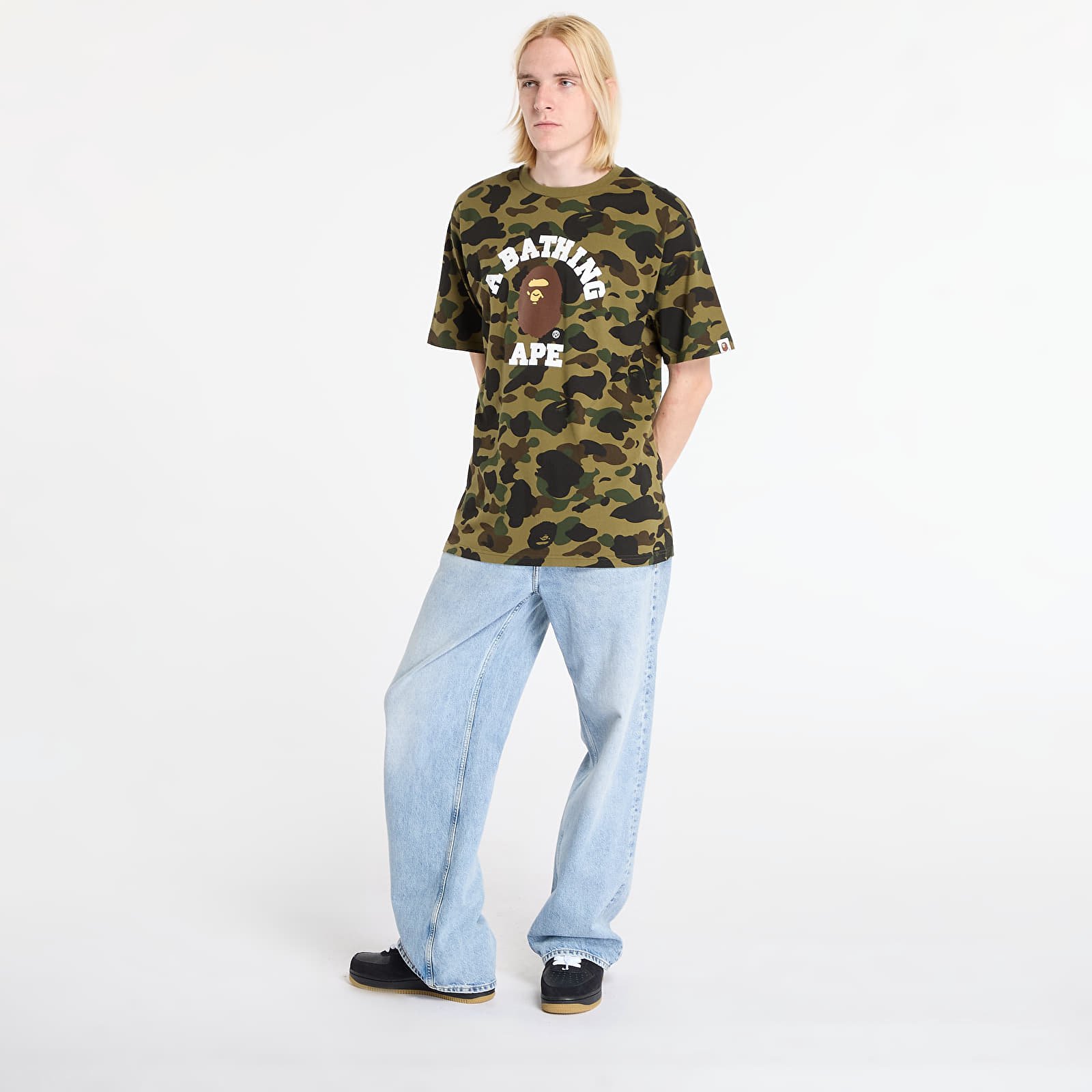 T-shirty męskie A BATHING APE 1St Camo College Tee UNISEX Green