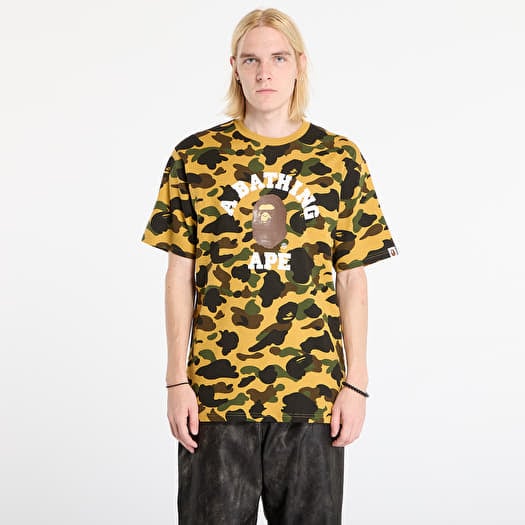 A BATHING APE 1St Camo College Tee UNISEX Yellow