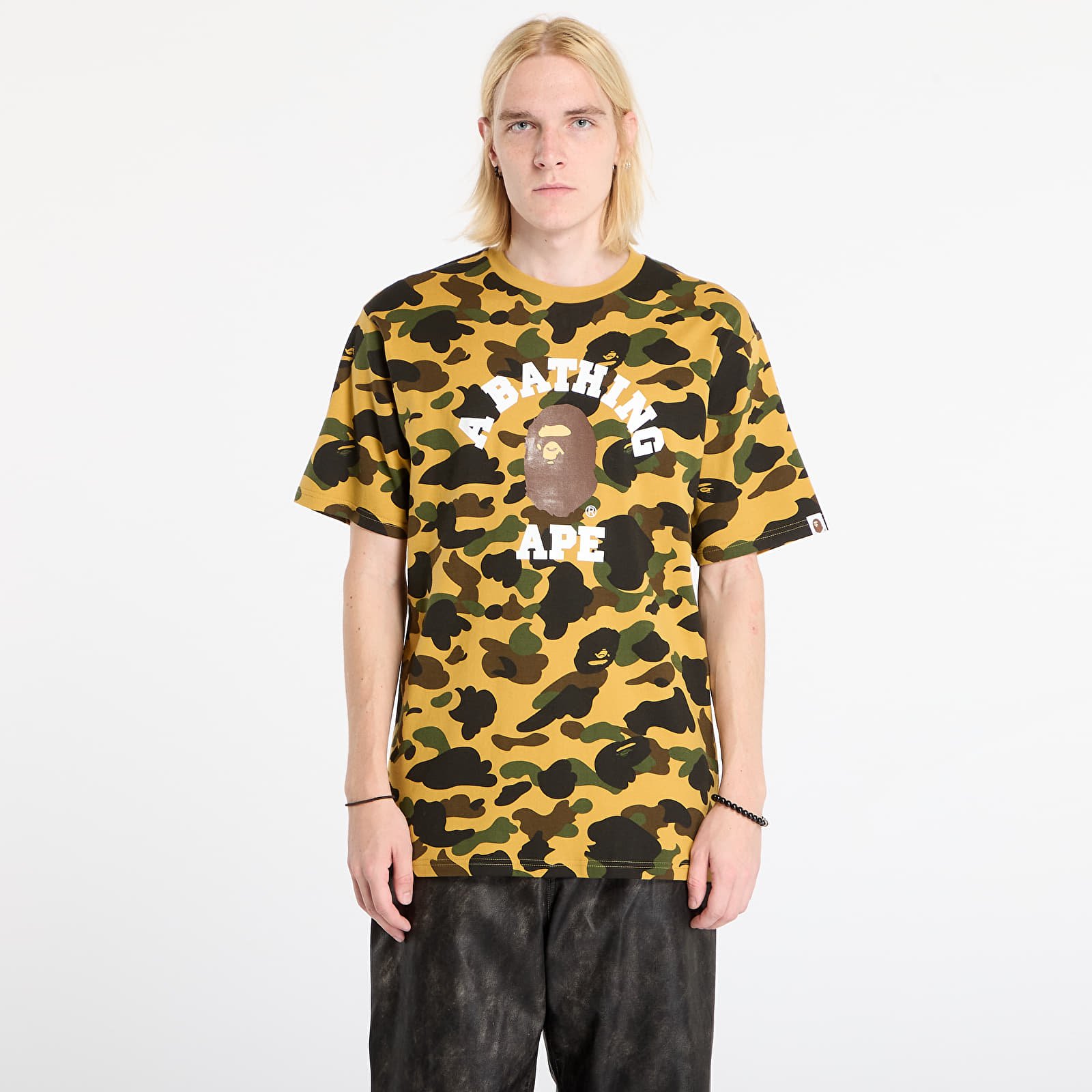T-shirty męskie A BATHING APE 1St Camo College Tee UNISEX Yellow