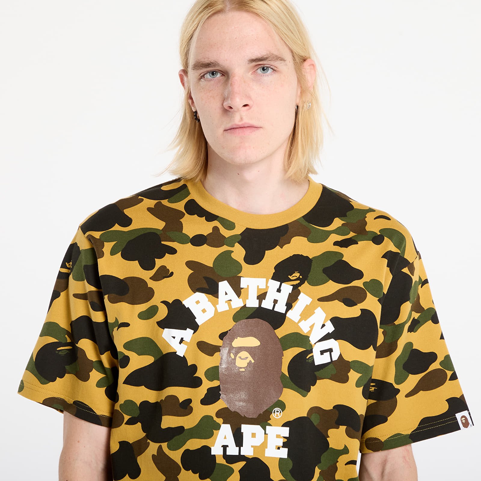 T-shirty męskie A BATHING APE 1St Camo College Tee UNISEX Yellow