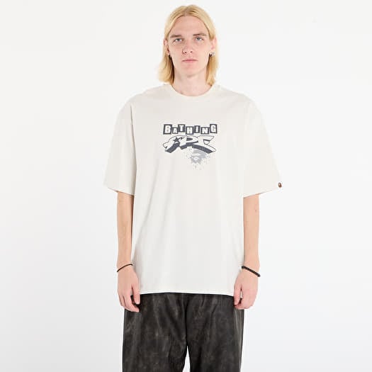 A BATHING APE Graffiti Bape Logo Relaxed Fit Tee 1 Ivory