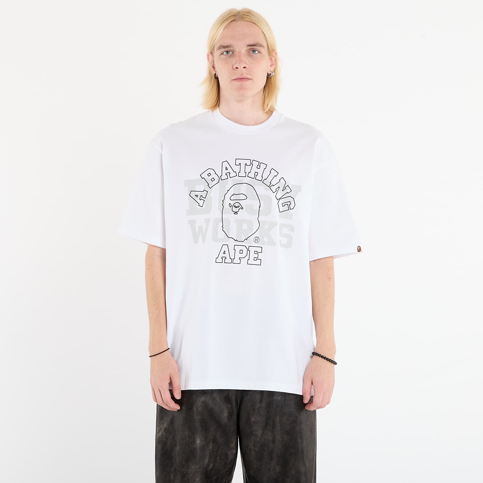 Tricou A BATHING APE College Relaxed Fit Tee 1 White L