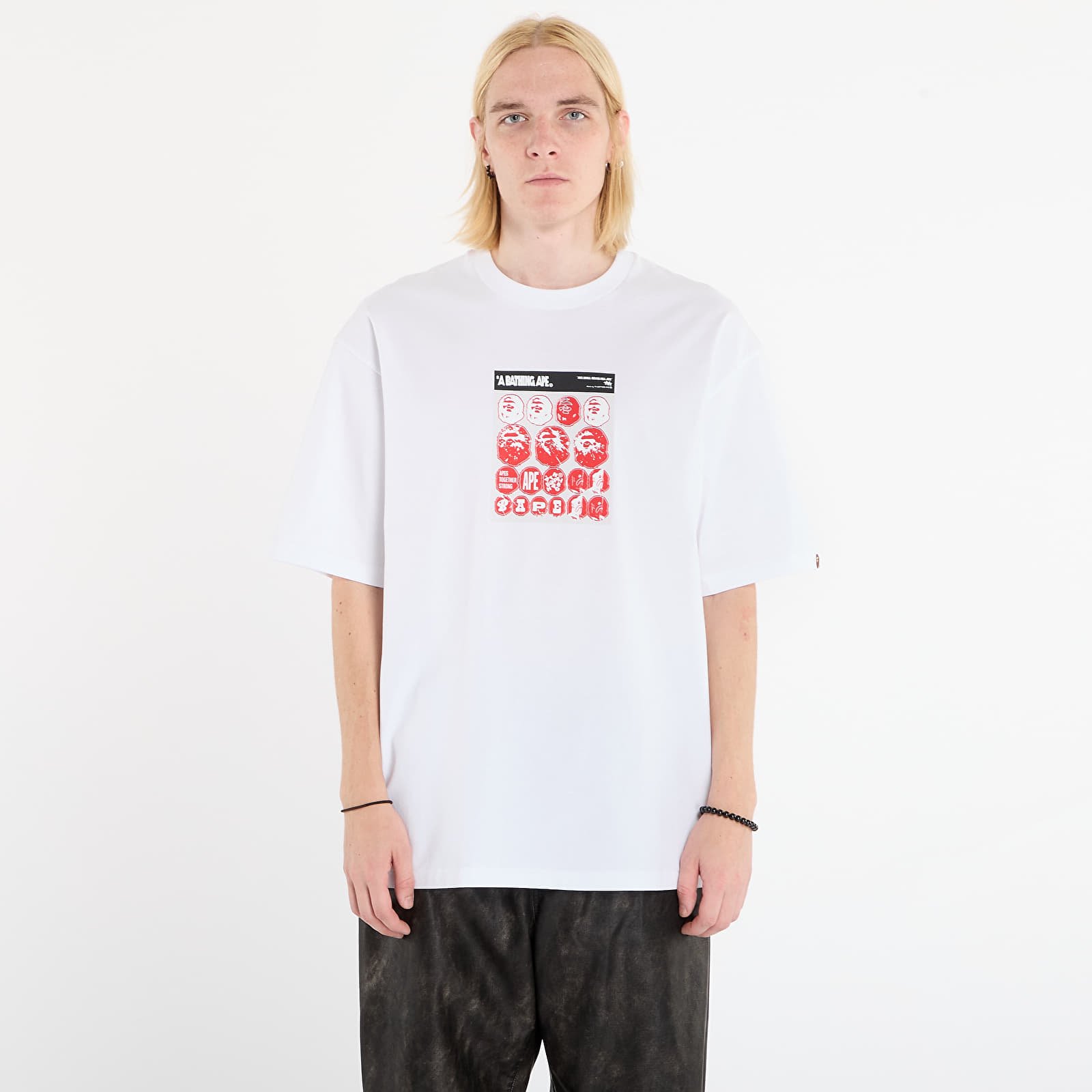 Тениски A BATHING APE Bape Sticker Graphic Relaxed Fit Tee White