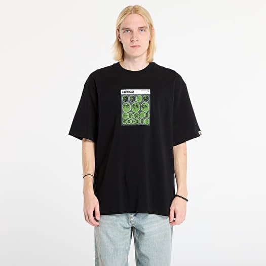 A BATHING APE Bape Sticker Graphic Relaxed Fit Tee Black