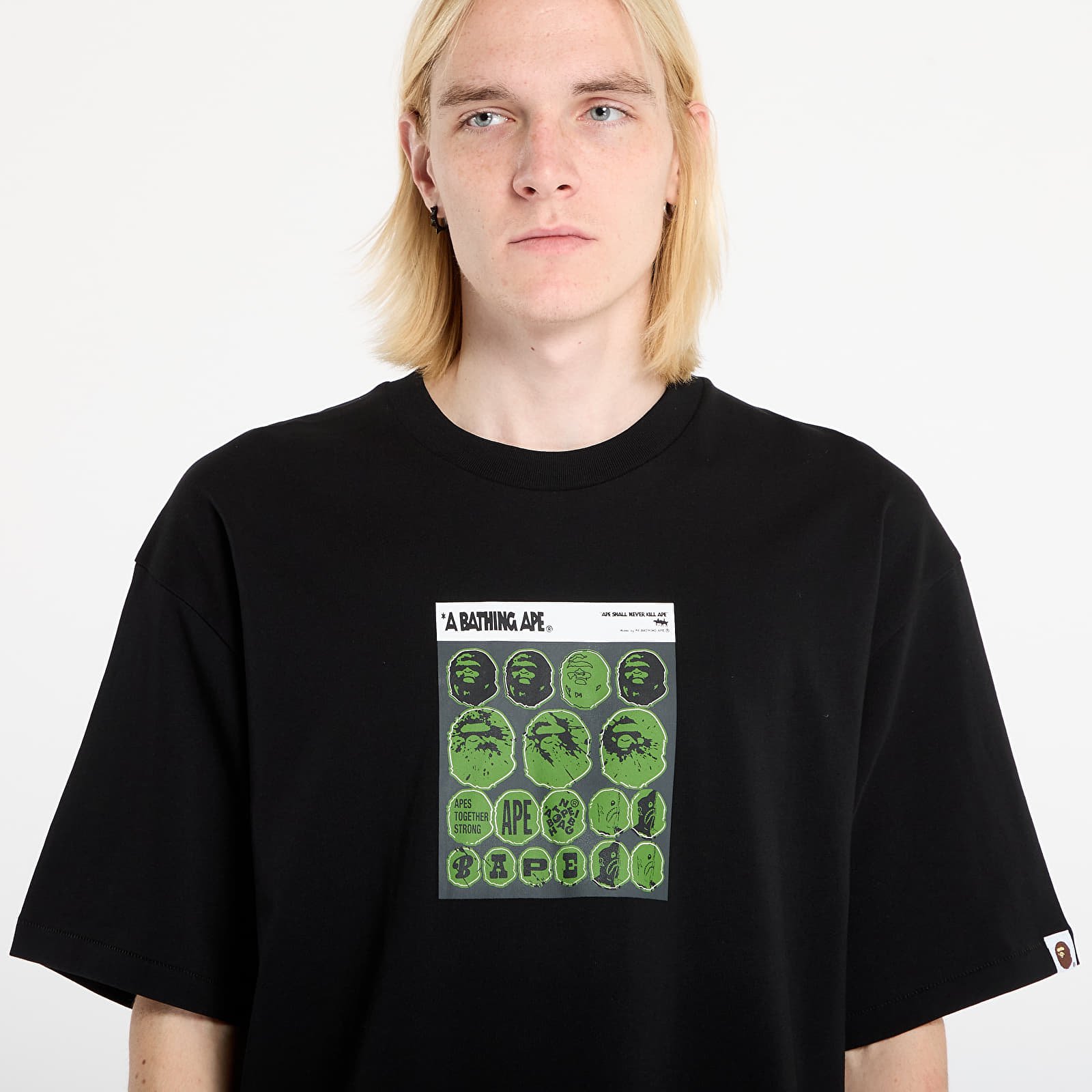 Тениски A BATHING APE Bape Sticker Graphic Relaxed Fit Tee Black
