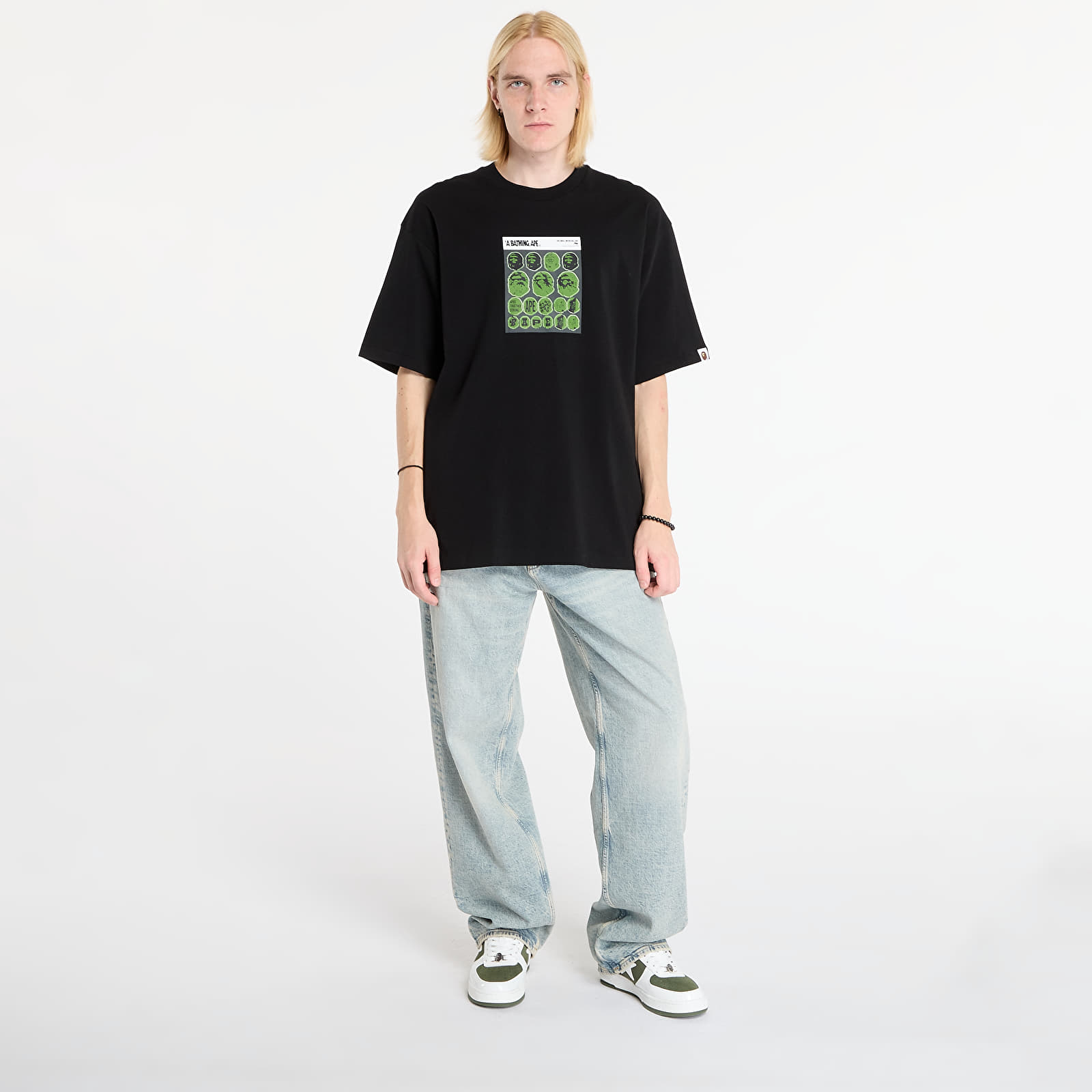 Тениски A BATHING APE Bape Sticker Graphic Relaxed Fit Tee Black