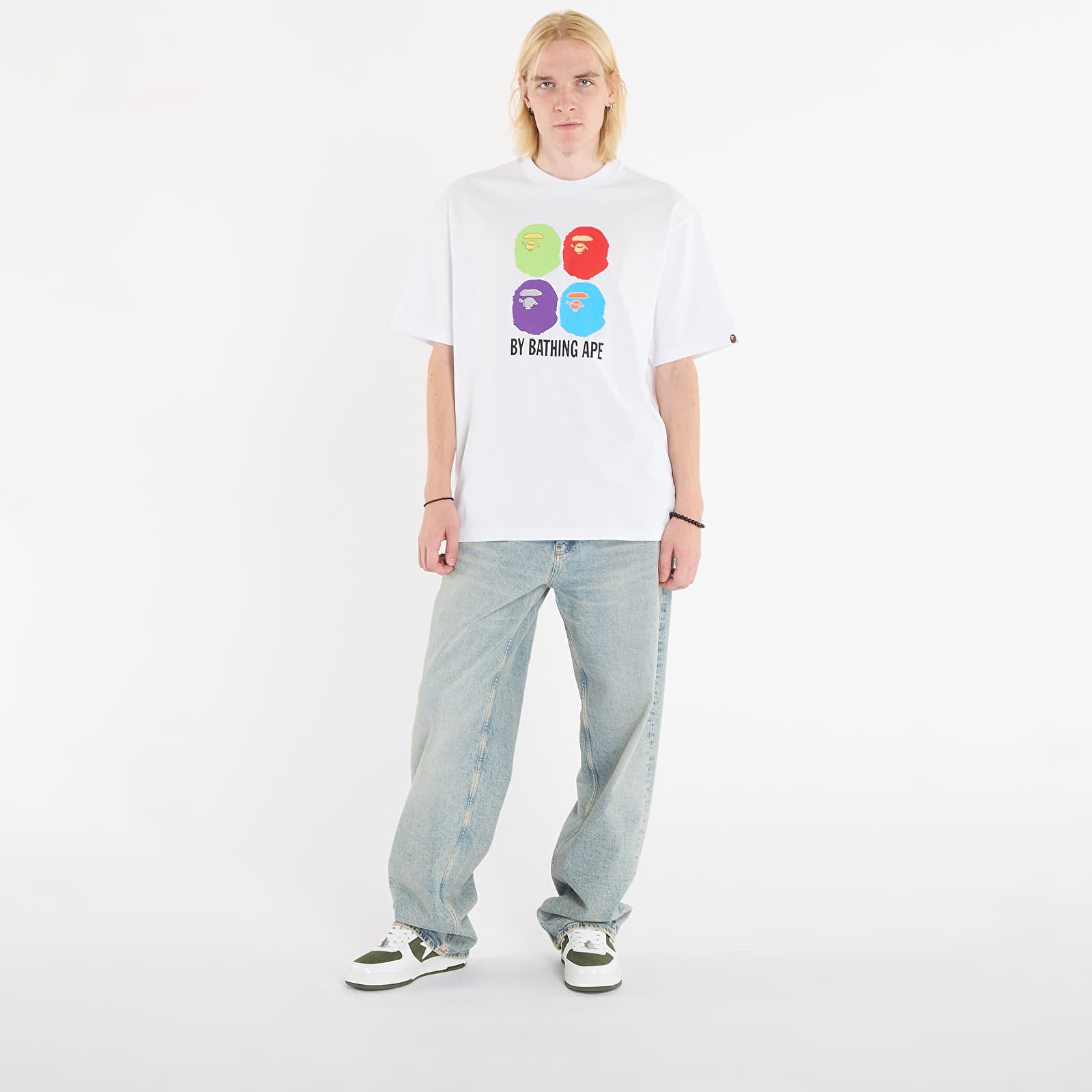 Тениски A BATHING APE Multi Ape Head By Bathing Ape Relaxed Fit Tee White