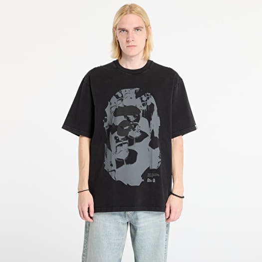 T-shirt A BATHING APE Ape Head Heavy Washed Relaxed Fit Tee Black
