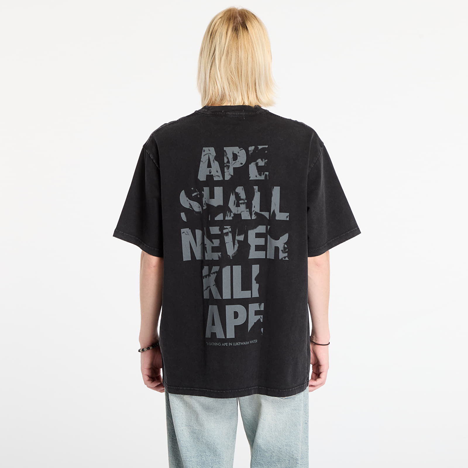 T-shirts A BATHING APE Ape Head Heavy Washed Relaxed Fit Tee Black