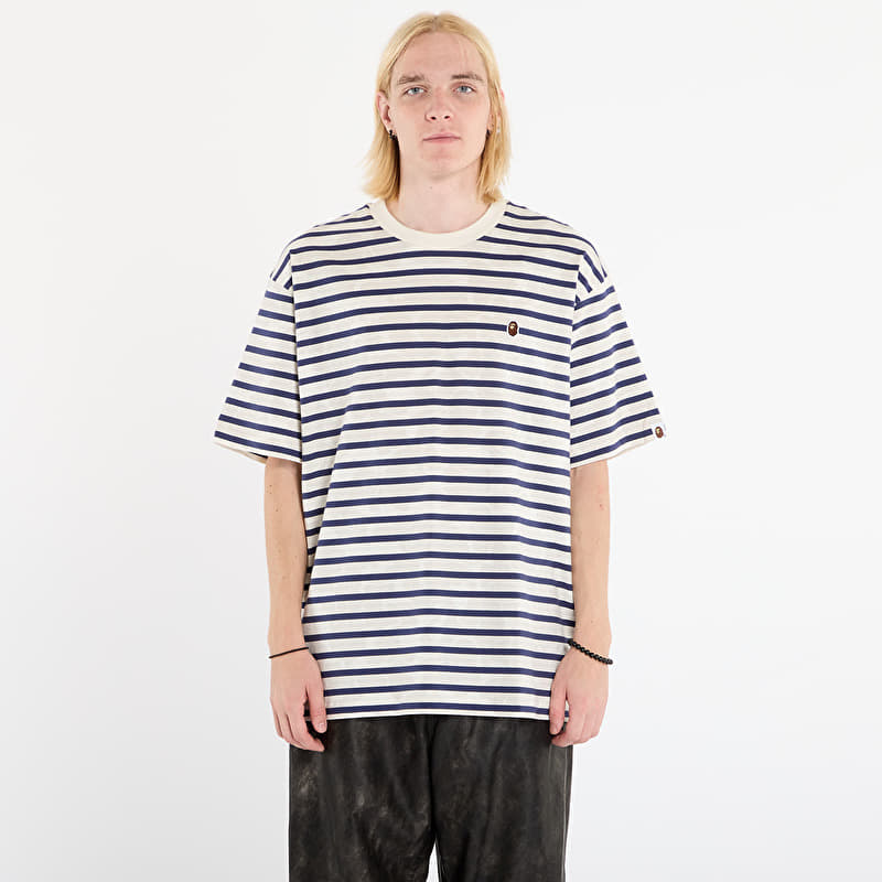 A BATHING APE Solid Camo Stripe One Point Relaxed Fit Tee Ivory