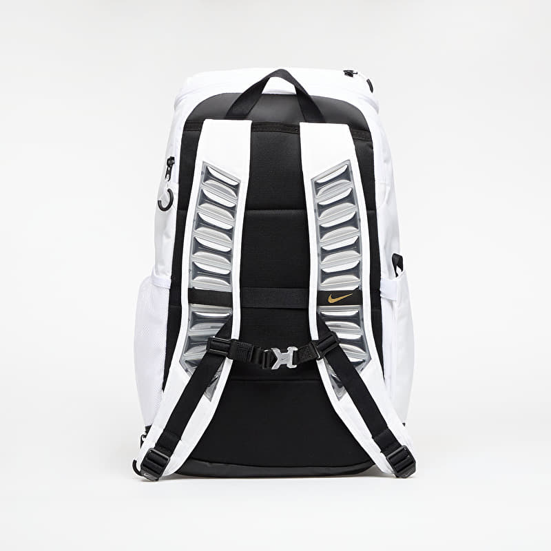 nike basketball backpacks gold and white Varsity Elite Backpack Its sleek black silhouette is accented with white and metallic gold details Nike Hoops Elite Backpack 'White/Black/Metallic
