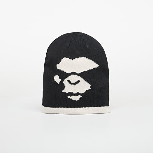 A BATHING APE Mad Face Knit Beanie Black