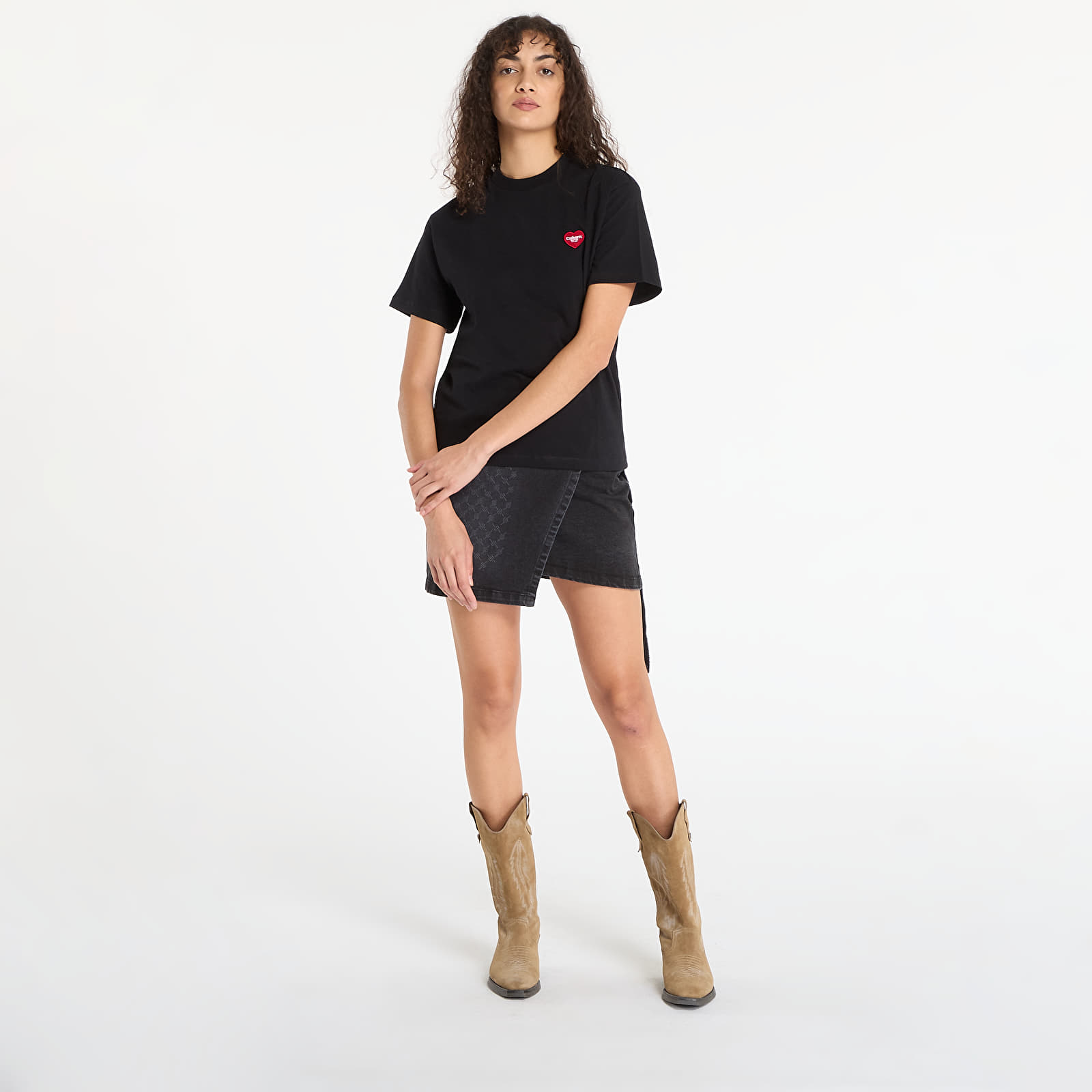 Men's T-shirts Carhartt WIP W' S/S Heart Patch T-Shirt UNISEX Black/ Red