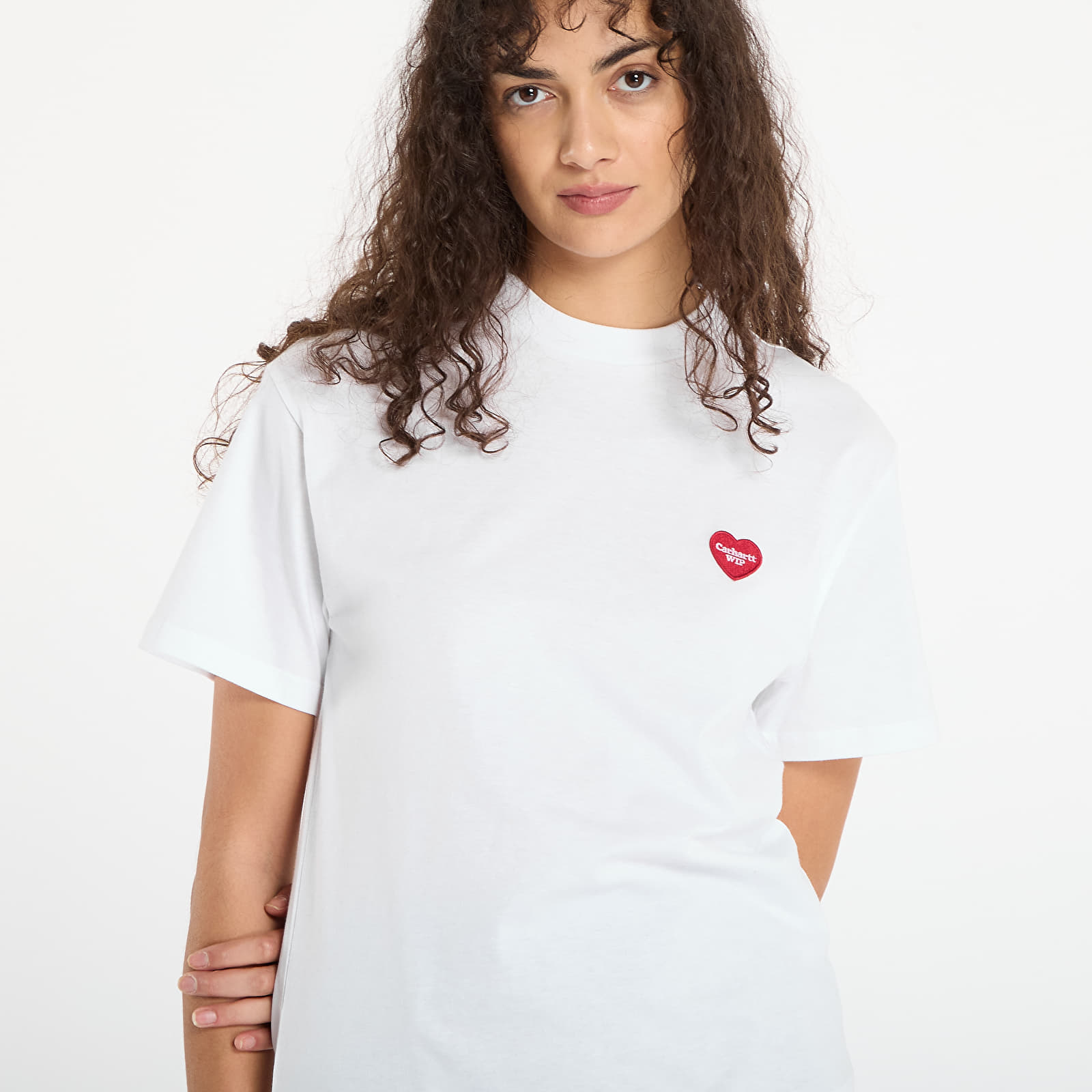 Pánská trička Carhartt WIP W' S/S Heart Patch T-Shirt UNISEX White/ Red