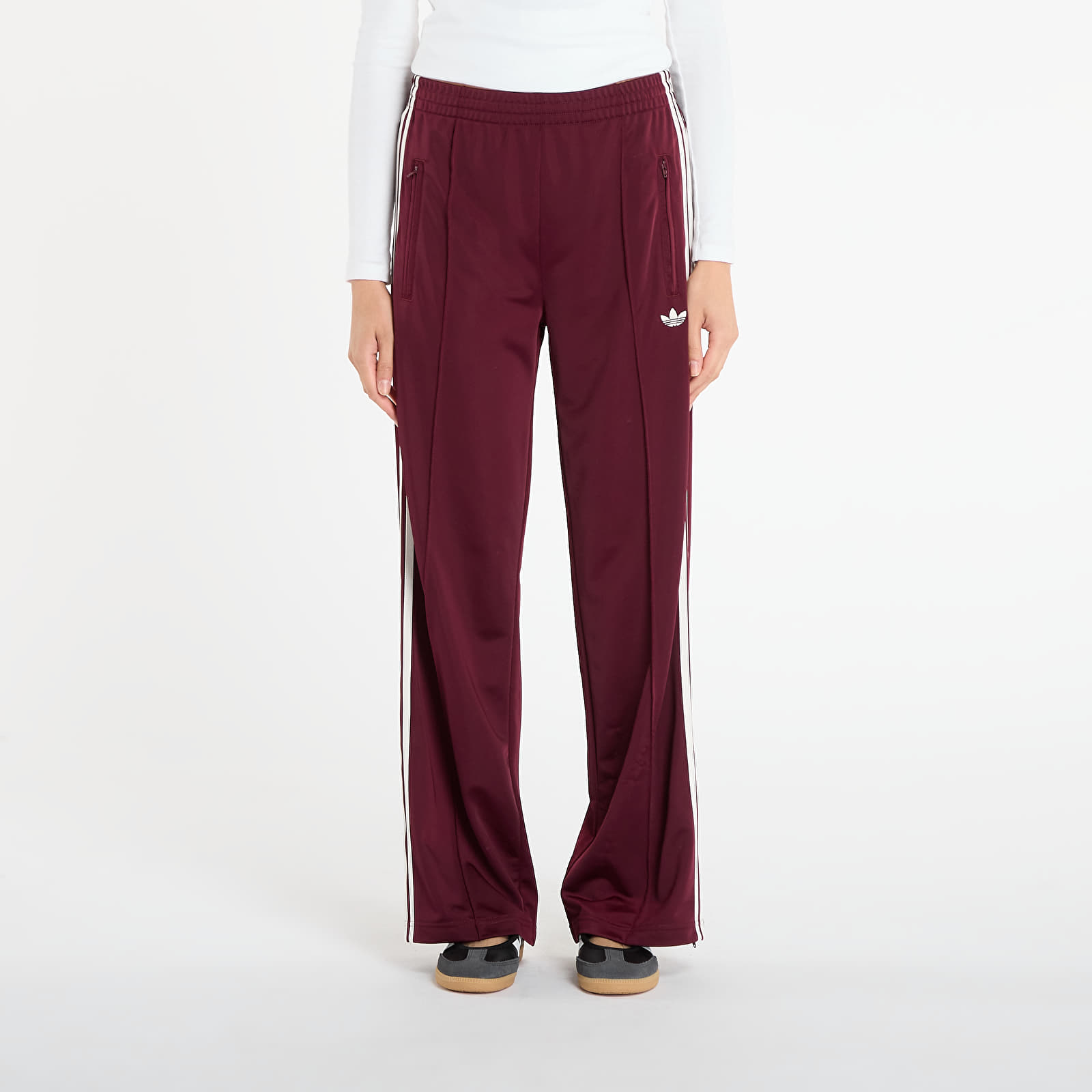 Naiste dressipüksid adidas Adicolor Classic Firebird Loose Track Tracksuit Bottoms Maroon