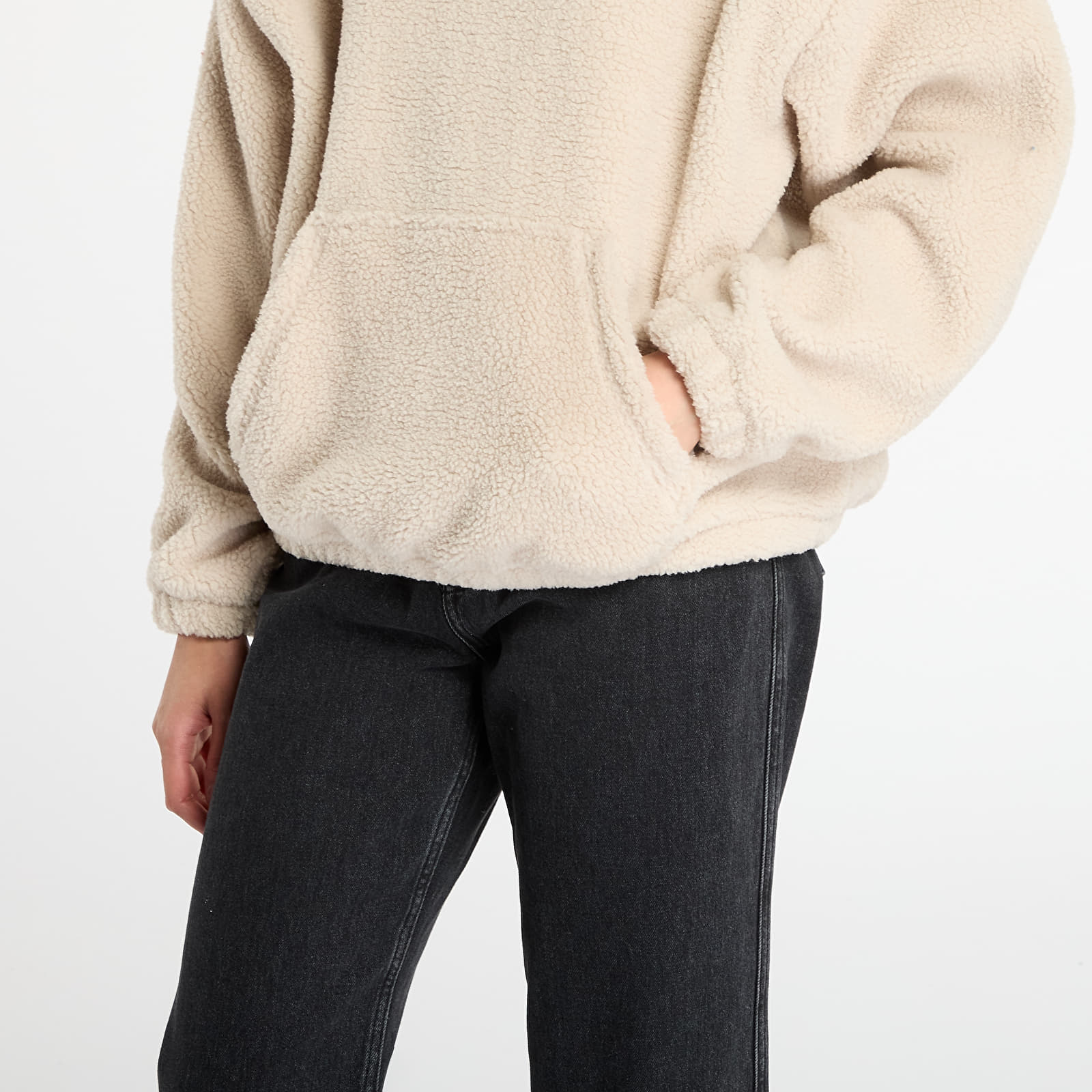 Ženski hoodiji adidas Essentials Teddy Hoodie Stone Khaki