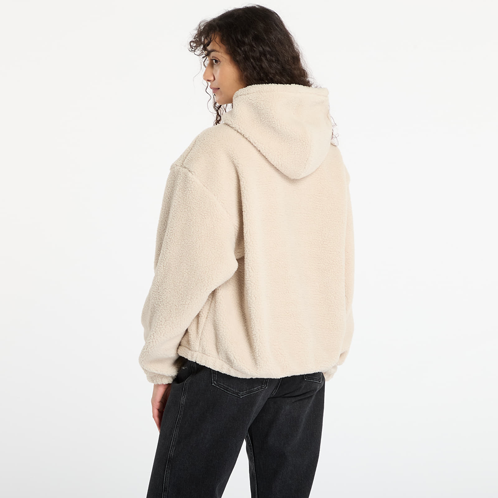 Ženski hoodiji adidas Essentials Teddy Hoodie Stone Khaki
