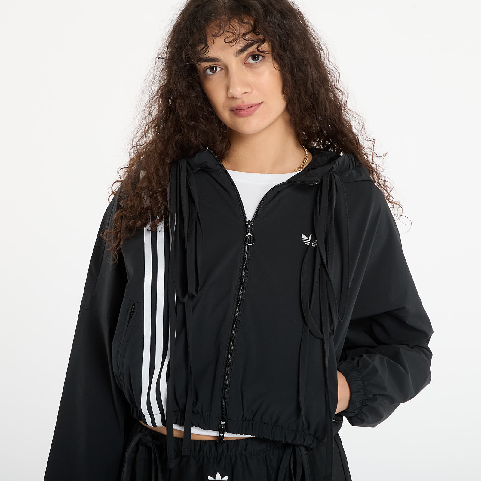 Joped adidas Ribbon Off Placed 3-Stripes Tracktop Black