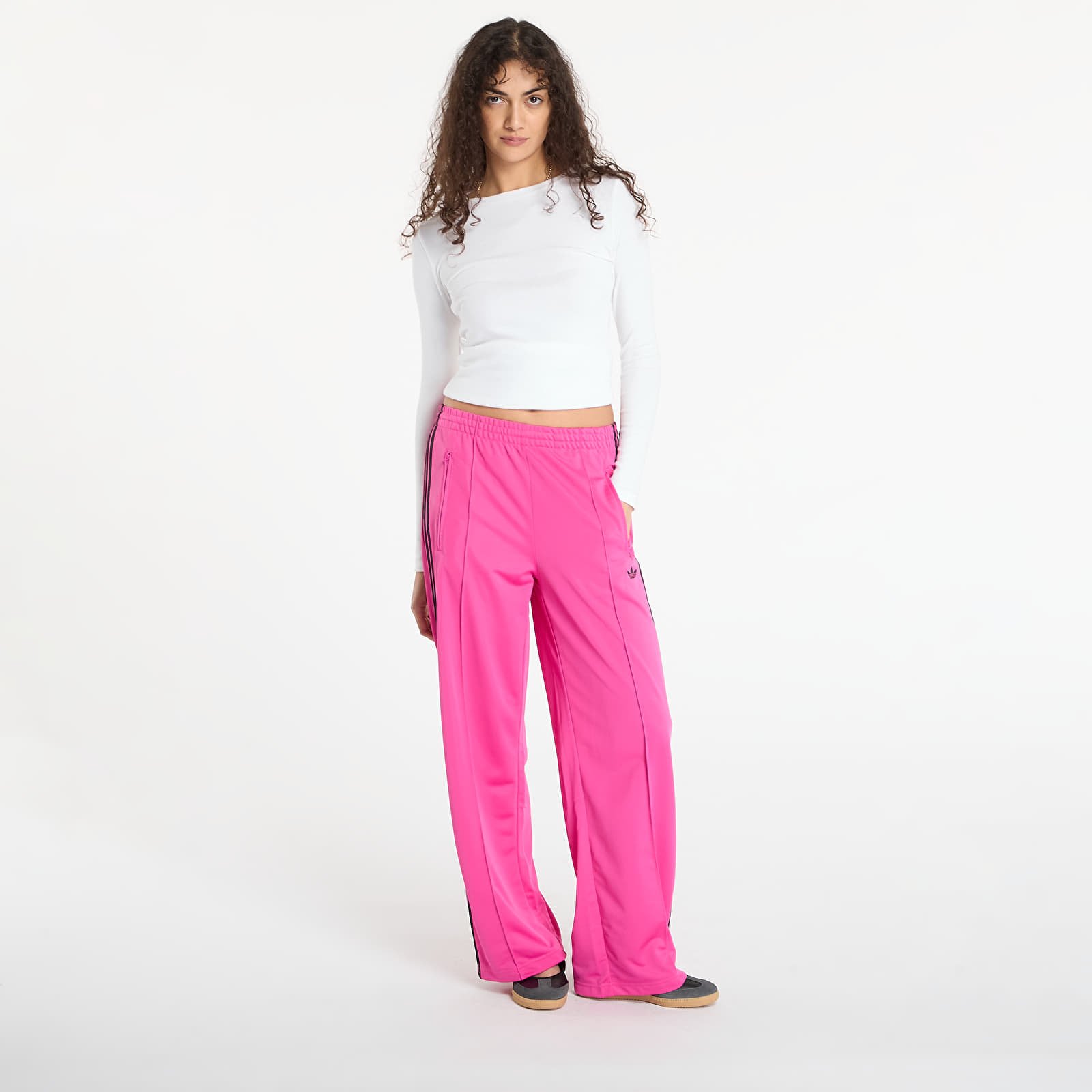 Naiste dressipüksid adidas Adicolor Classic Firebird Loose Track Tracksuit Bottoms Semi Lucid Fuchsia