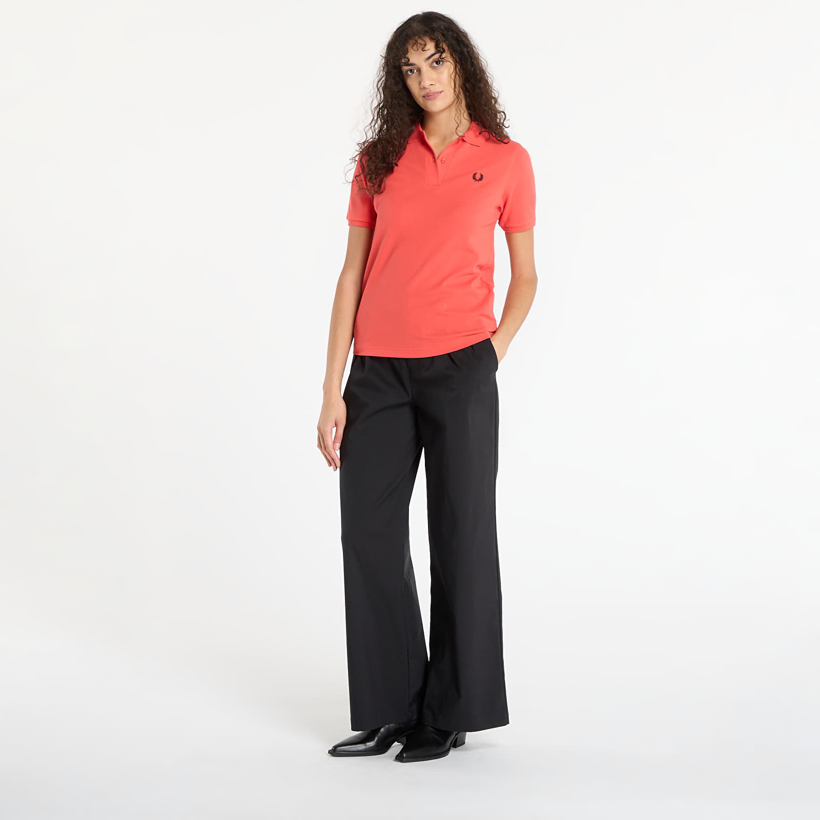 T-särgid FRED PERRY The Fred Perry Shirt Flamingotan/ Blak
