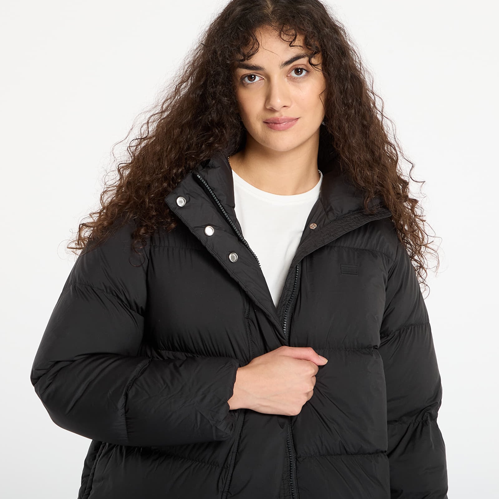 Casacos de mulher Tommy Hilfiger Modern Down Reg Coat Black