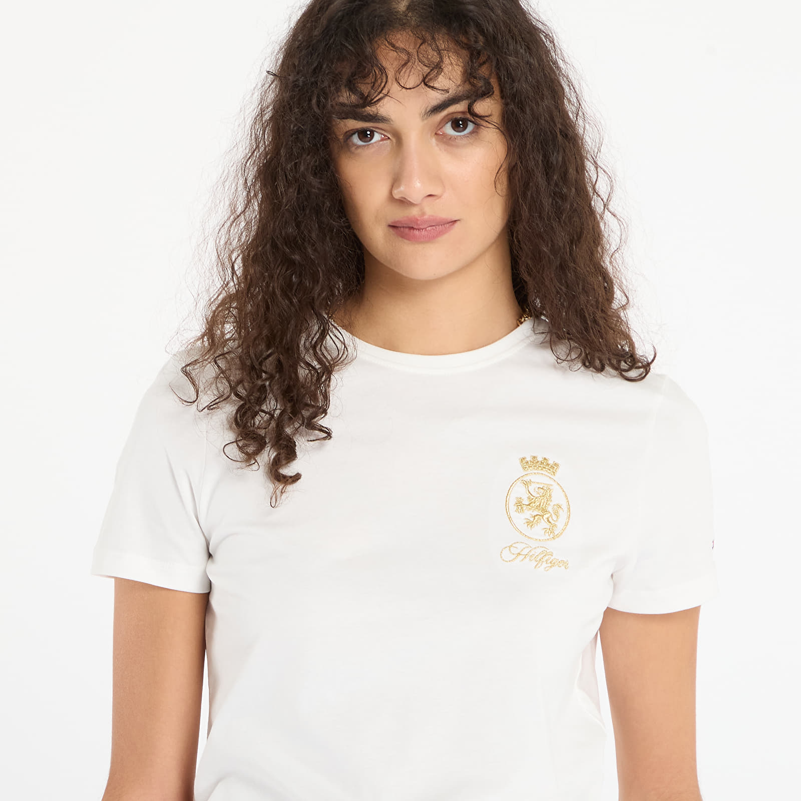 Magliette da donna Tommy Hilfiger Gold Crest Reg Ss Tee White