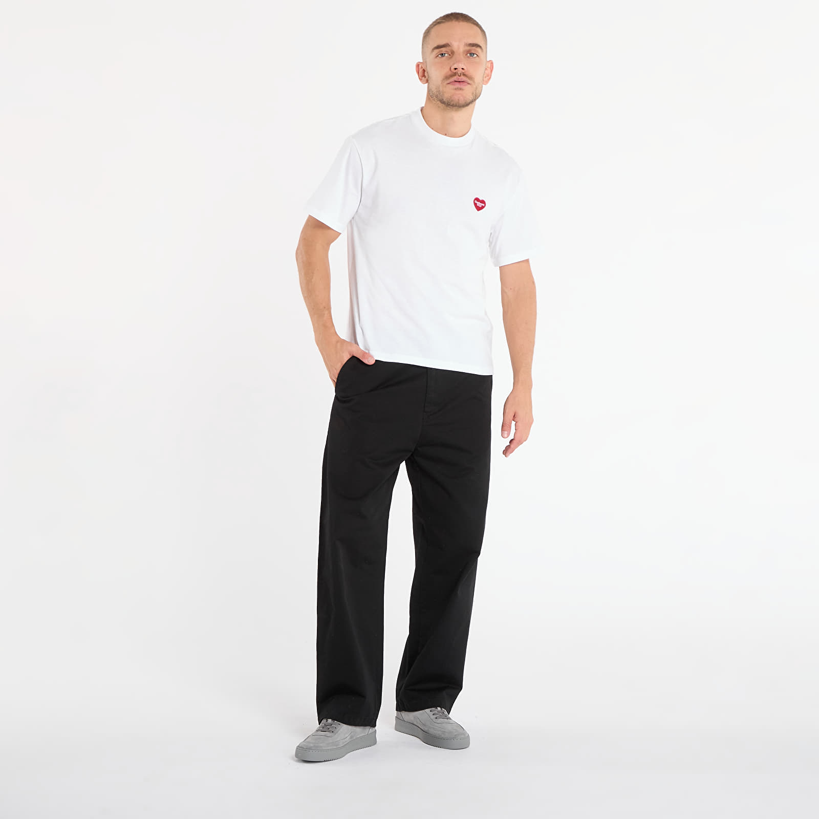 Pánská trička Carhartt WIP W' S/S Heart Patch T-Shirt UNISEX White/ Red