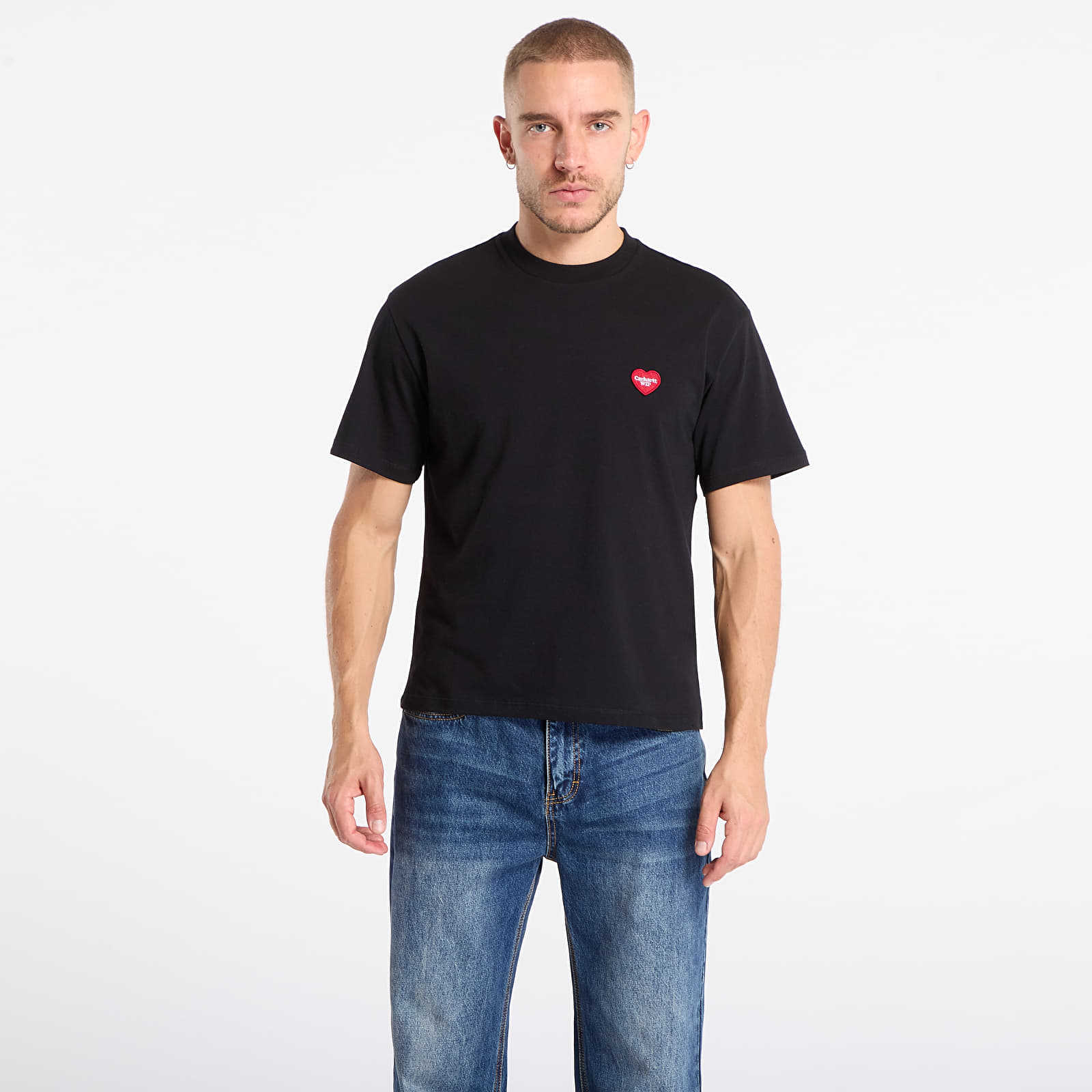 Men's T-shirts Carhartt WIP W' S/S Heart Patch T-Shirt UNISEX Black/ Red