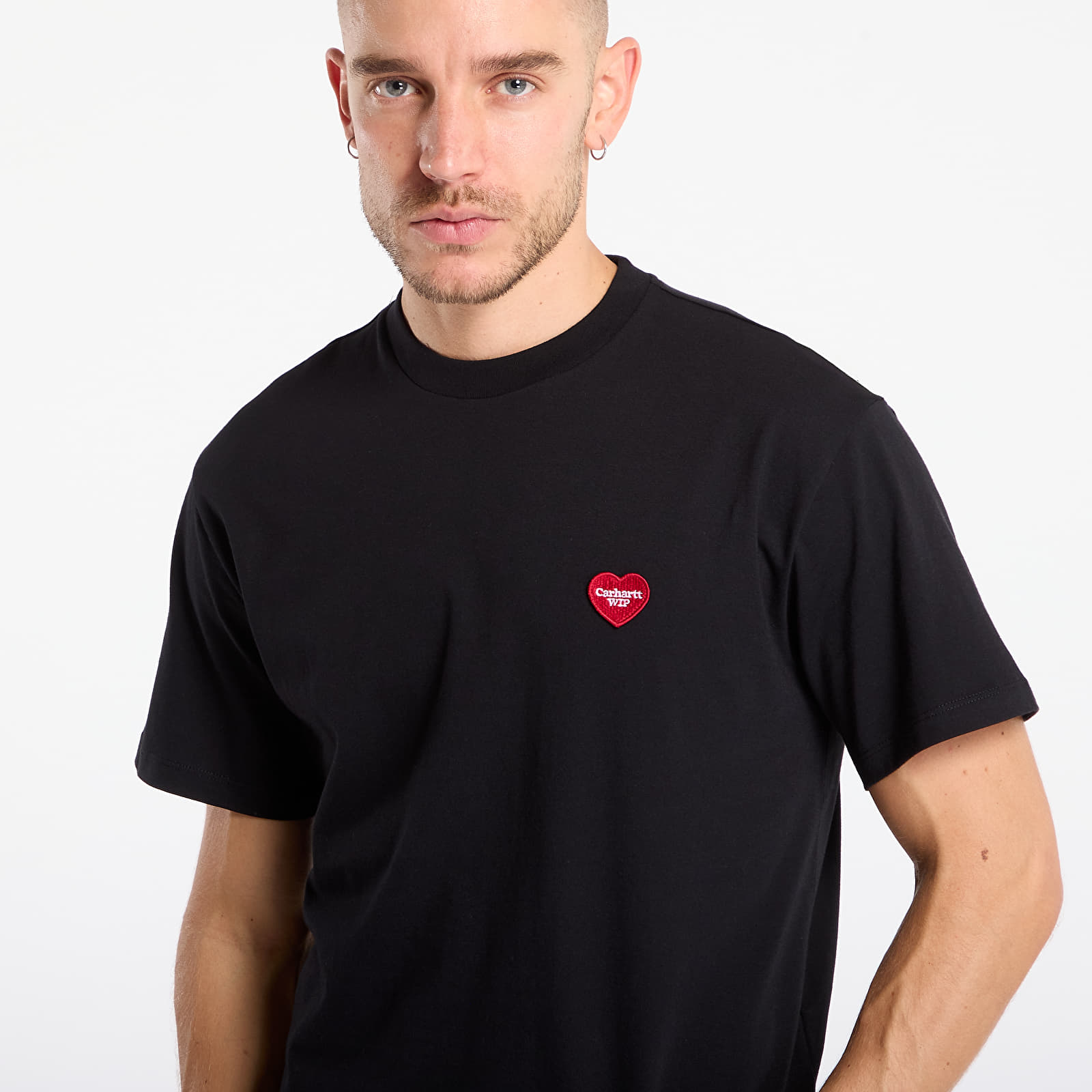 Men's T-shirts Carhartt WIP W' S/S Heart Patch T-Shirt UNISEX Black/ Red