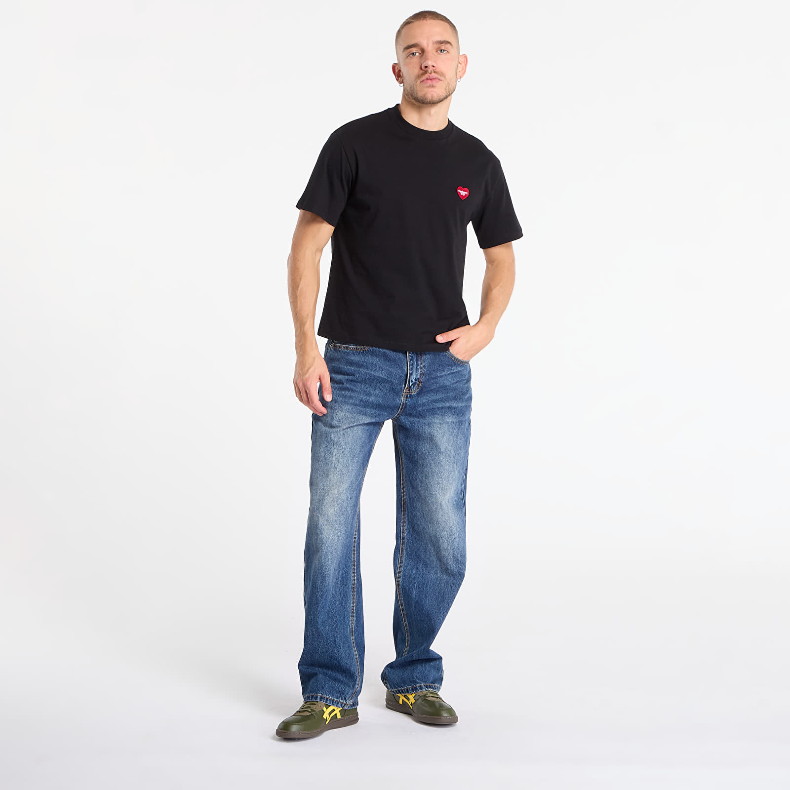 Men's T-shirts Carhartt WIP W' S/S Heart Patch T-Shirt UNISEX Black/ Red
