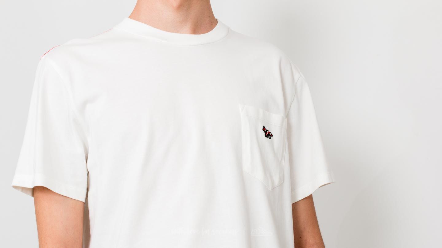 Trička MAISON KITSUNÉ Venice Fox Patch T-Shirt Latte