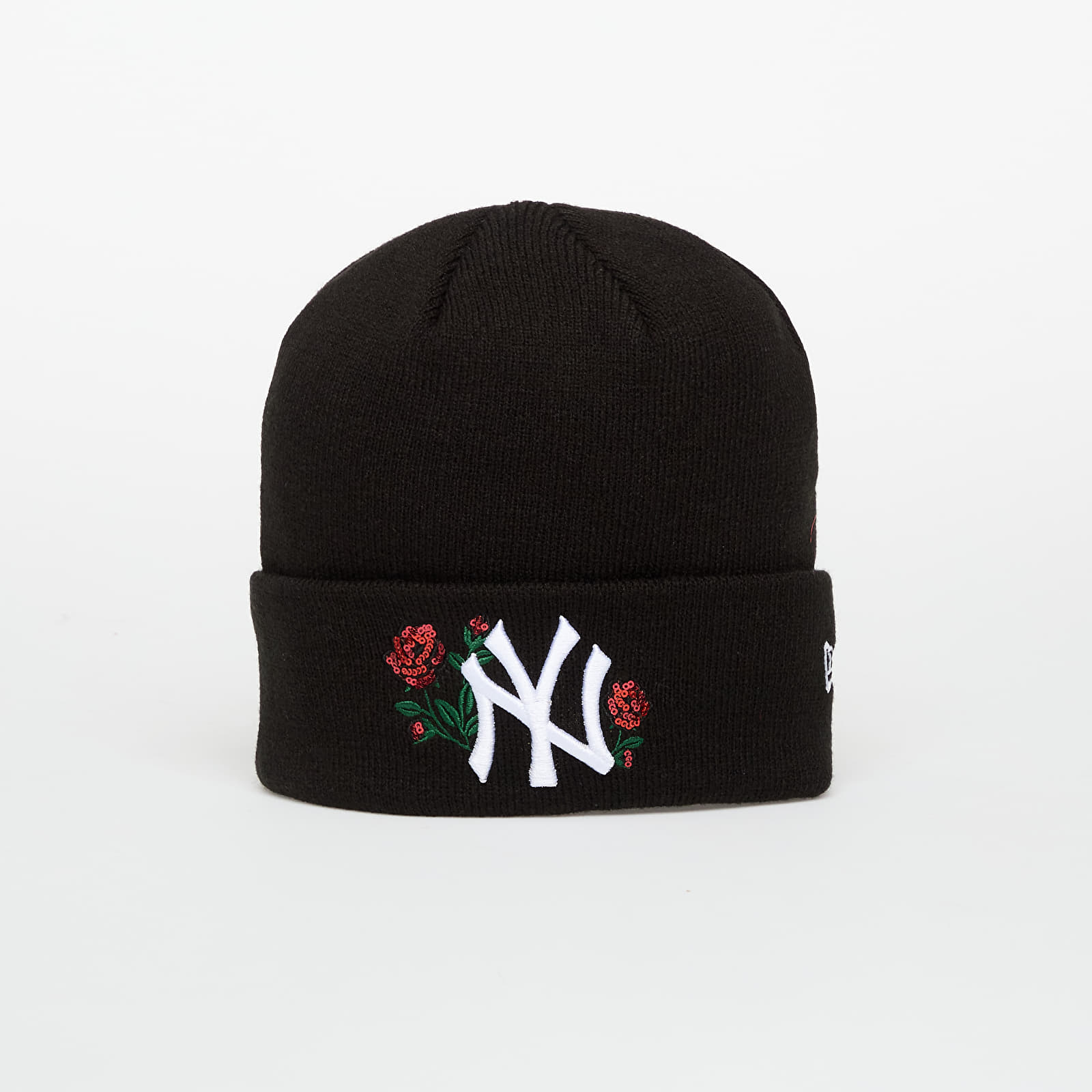 Čepice New Era Knit Medium Wmns MLB Sequin Rose Beanie New York Yankees Black