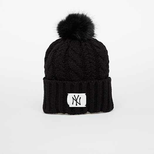 New Era Knit Medium Wmns MLB Cable Wide Beanie New York Yankees Black
