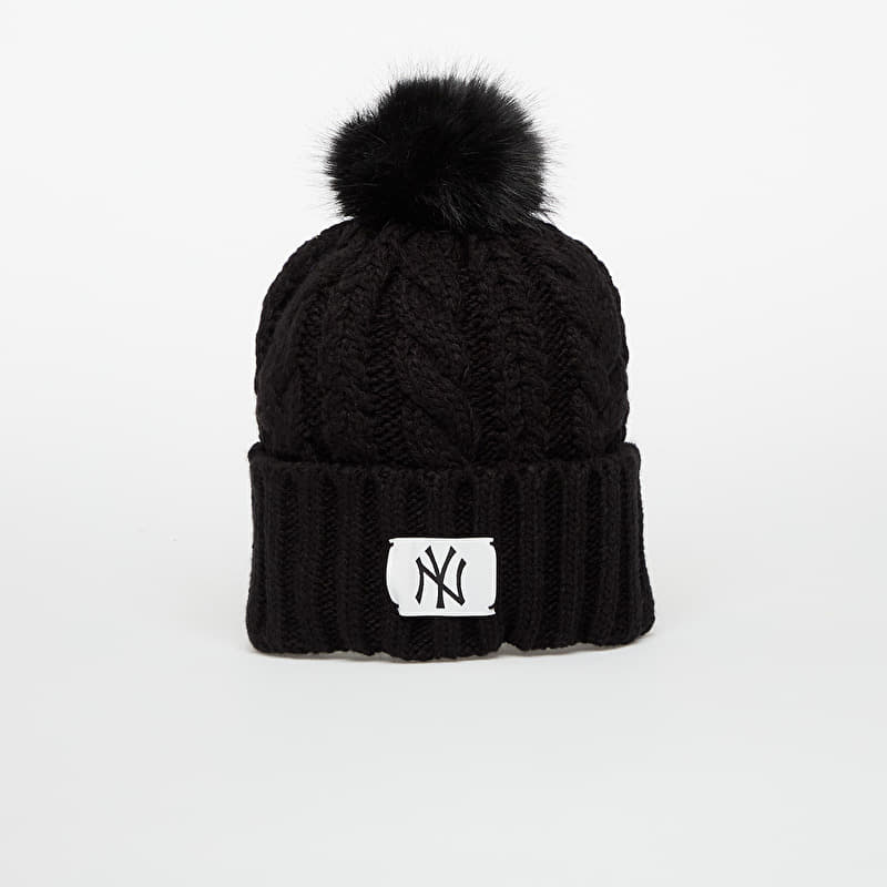 Berretto New Era Knit Medium Wmns MLB Cable Wide Beanie New York Yankees Black