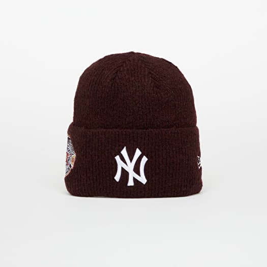 New Era Knit Medium MLB Ws Beanie New York Yankees Frosted Burgundy/ White