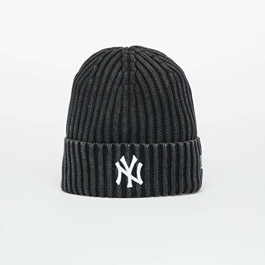 New Era Knit Medium MLB Washed Beanie New York Yankees Black