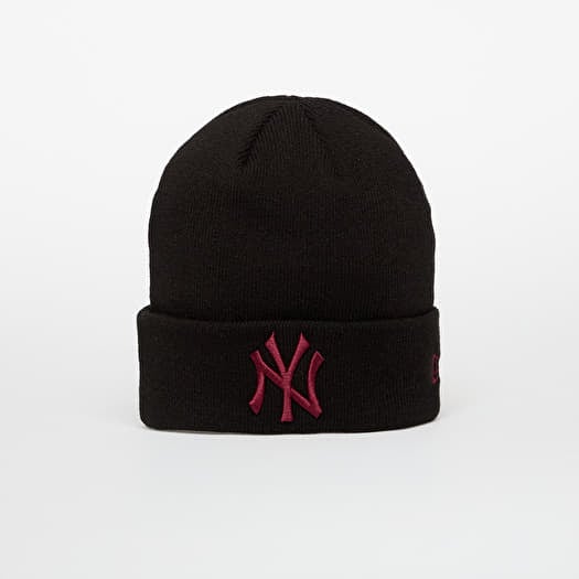 New Era Knit Medium MLB League Essential Beanie New York Yankees Black/ Frosted Burgundy