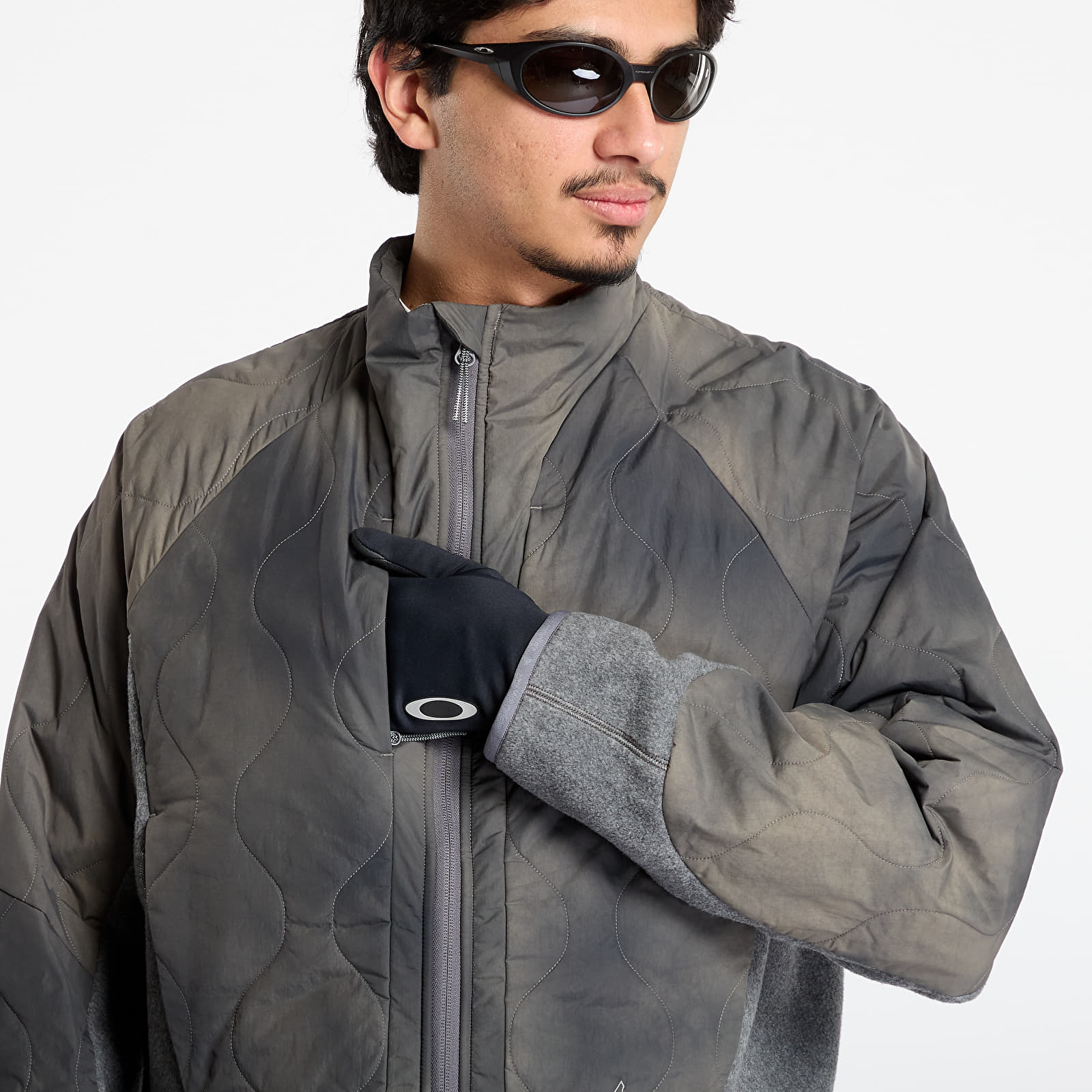 Kurtki męskie ROA x And Wander Quilted Fleece Jacket Grey