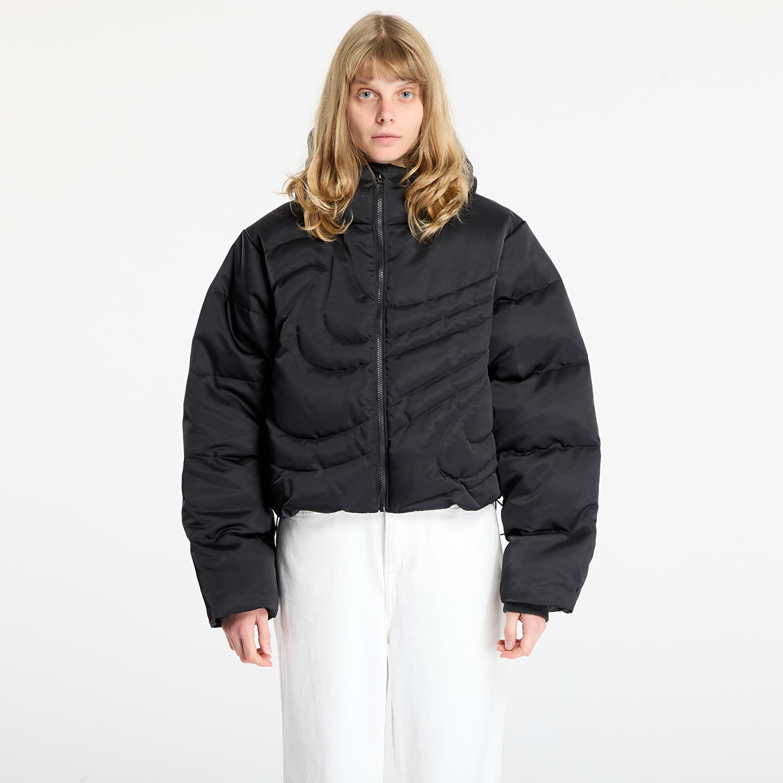 Jachetă Nike Sportswear Swoosh Series Womens Therma-FIT Oversized Down Puffer Jacket Black/ Black L