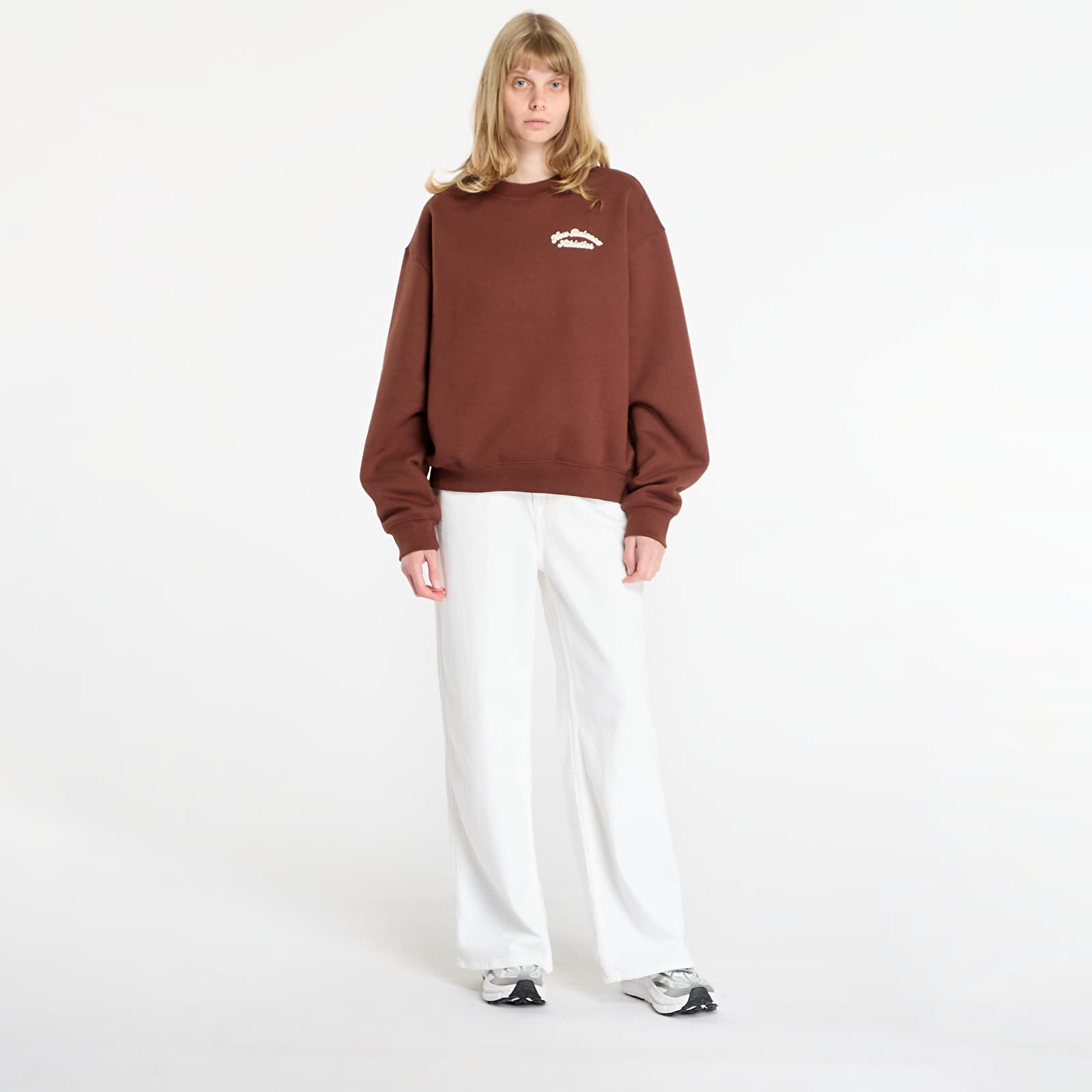 Naiste kapuutsiga dressid New Balance Linear Heritage Fleece Crew Rich Oak