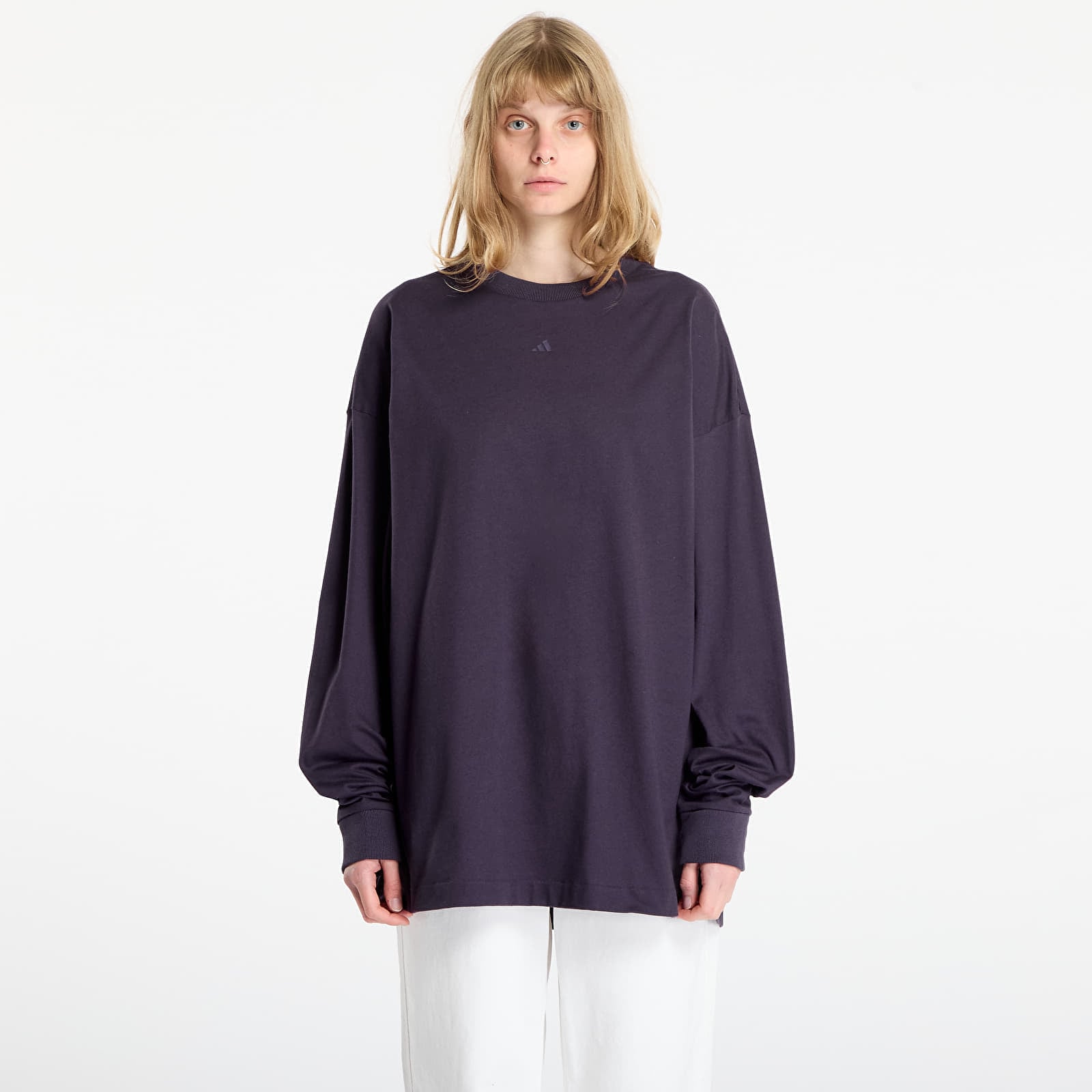 Tricou adidas Basketball Long Sleeve Tee UNISEX Aurora Plum XXL