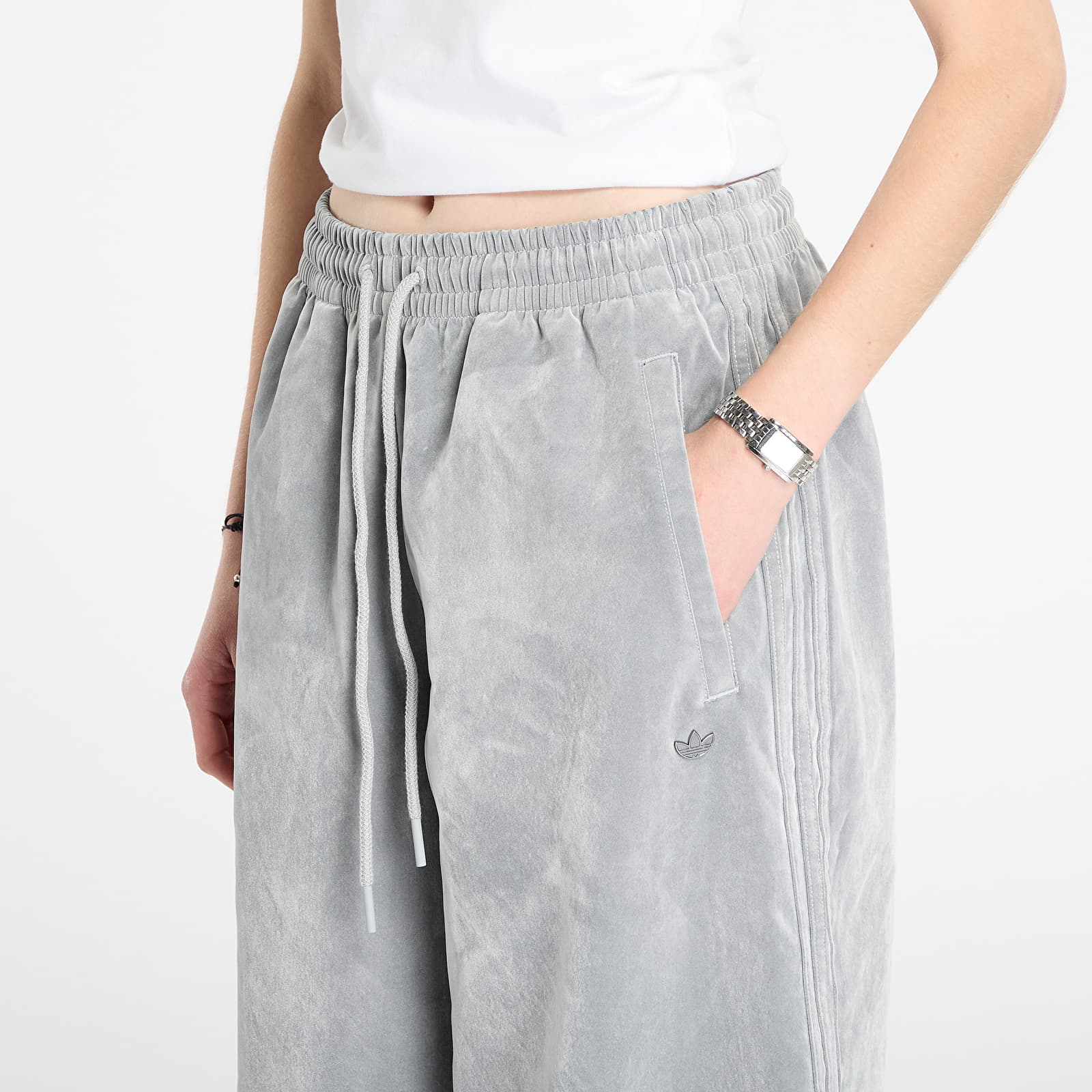 Püksid adidas Brushed Twill Oversized Firebird Track Pants Grey Two