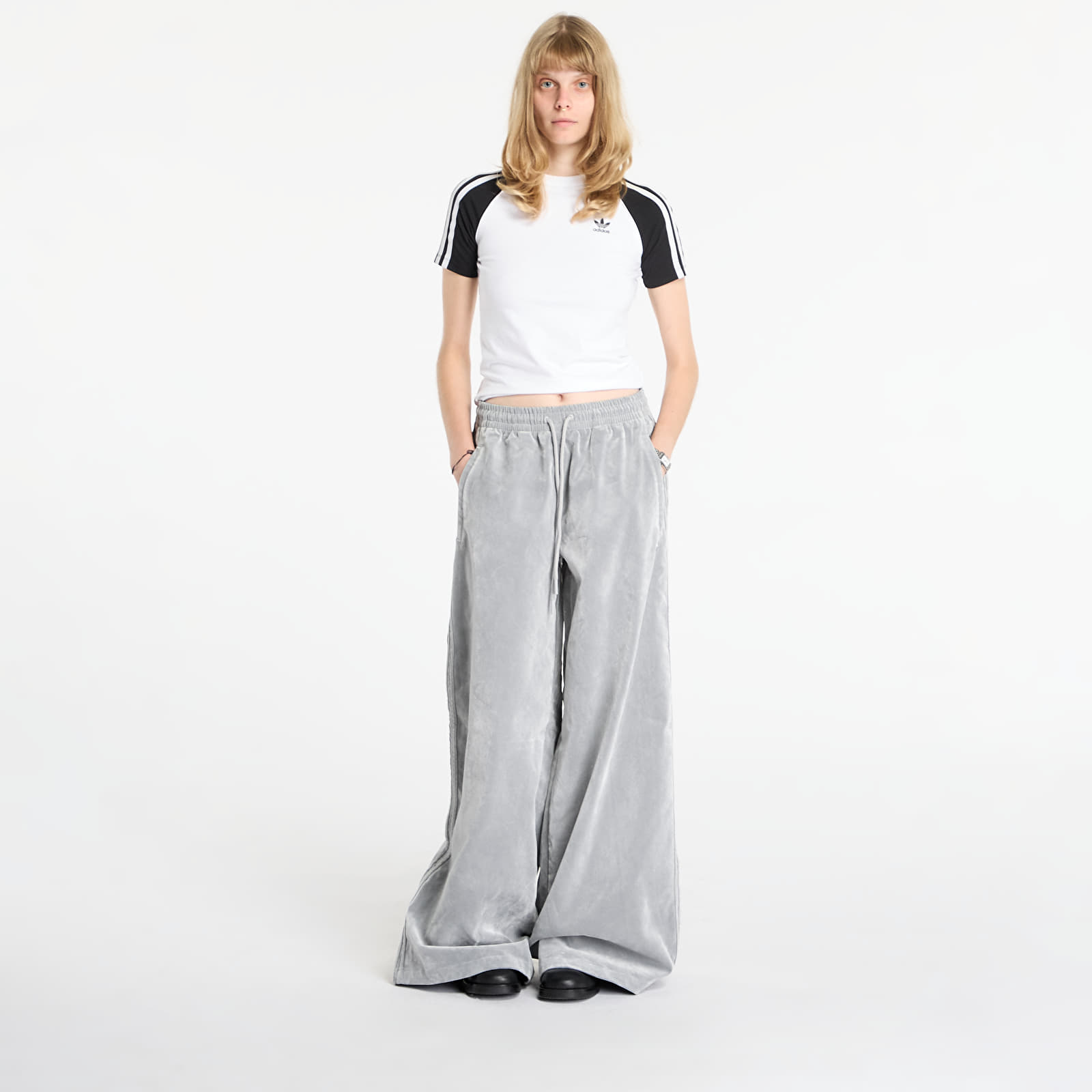 Püksid adidas Brushed Twill Oversized Firebird Track Pants Grey Two