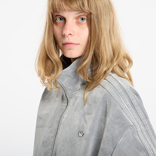 adidas Brushed Twill Oversized Firebird Track Top Grey Two | Footshop