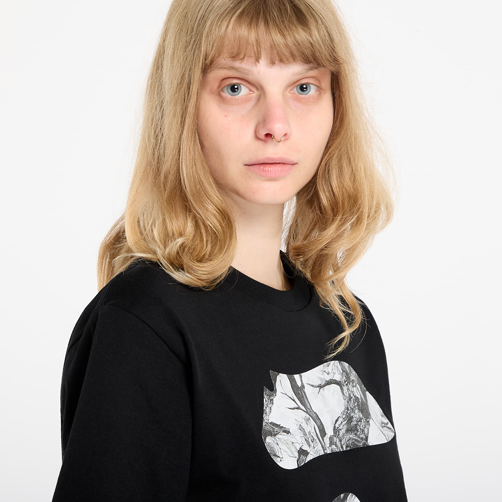 T-shirts de homem A BATHING APE Tree Edge Camo Ape Face Tee UNISEX Black/ White